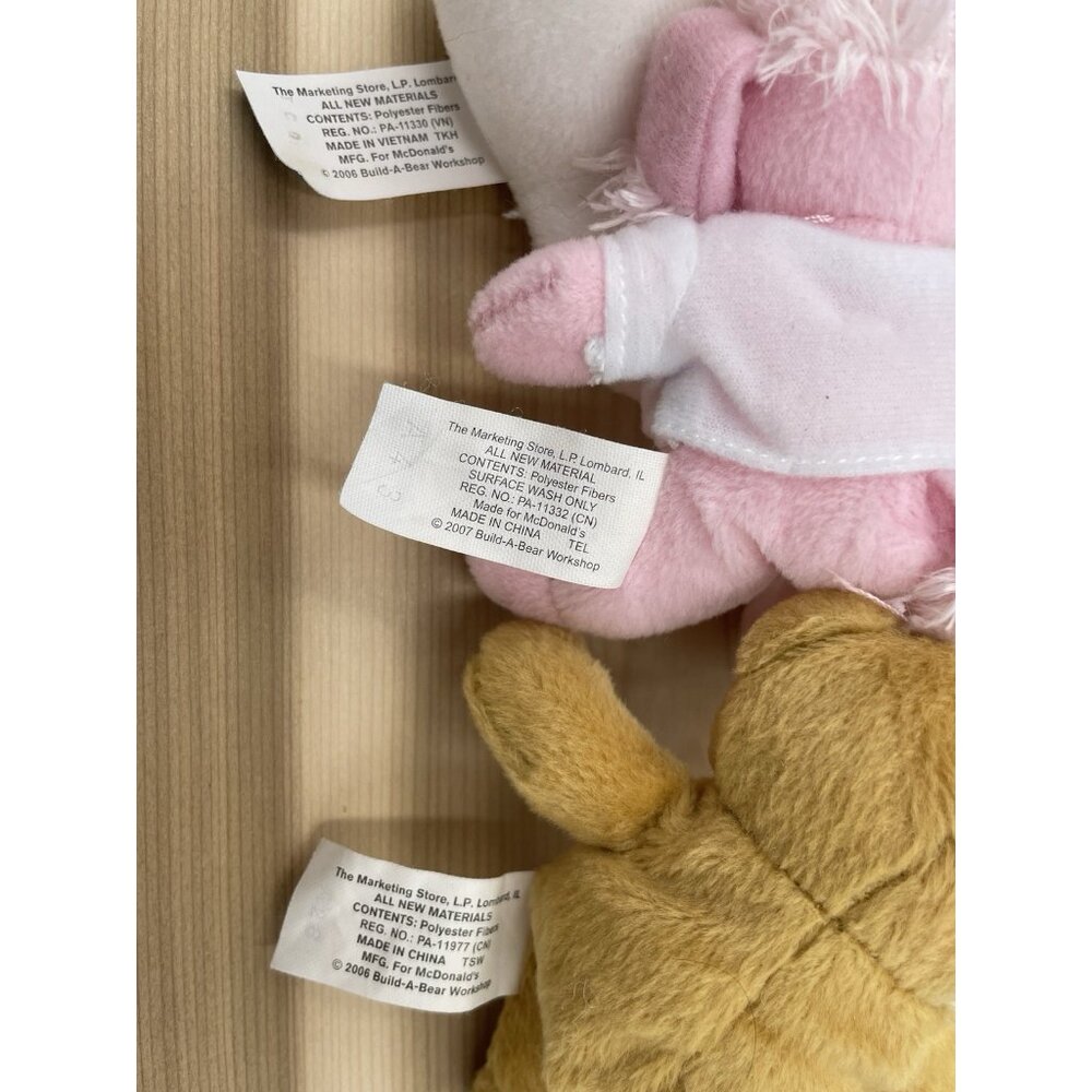 Build A Bear Lot of 3 McDonalds Happy Meal Mini Plush Dog Poodle Teddy Bears - Picture 13 of 14